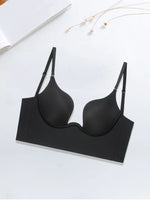 Sexy gathering U-shaped large backless underwear invisible back bra a variety of ways to wear halter bra