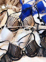 Sexy Hollow Push Up Bra Set French Thin Cup Underwear Women Classic Bandage Brassiere Black Temptation Lingerie Panties SetS