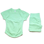 Impact Yoga Suit 2PCS Yoga Set Workout Sets Women Sportswear Gym Clothing Fitness Short Sleeve High Waist Shorts Sports Suits