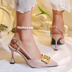 Women's Sandals Fashion Metal Trim Women's Summer NewDress Women's Heels Shoe