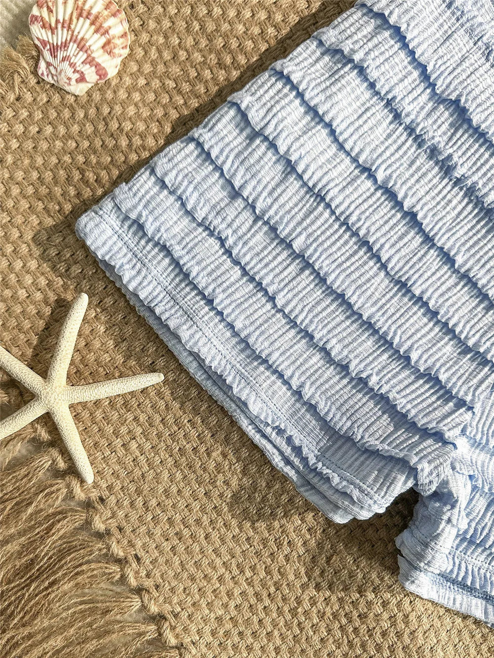 Sequin Starfish light blue Texture Swimwear Sexy Halter String Triangle Bikinis Sets Shorts Bottoms Woman Swimsuit 2026 Bikini