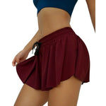 Casual Sports Shorts for Women High Rise Yoga Shorts with Elastic Proximity Control Running Shorts Fake Two Pieces Pants