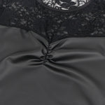 Black Erotic Baby Doll Women Faux Leather Nightgowns Lace Evening Dresses Vestidos Plus Size Dresses Latex Sexy Outfits Lingerie
