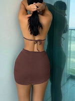 With Skirt Wrinkled Bra Cup Bikini Female Swimsuit Women Swimwear Three-pieces Bikini Set Push Up Bathing Suit Swim Beachwear