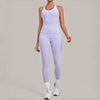 Women's Seamless Yoga Sets Sports Fitness Hip-lifting High Waist Pant Sleeveless Backless Suits Workout Running Leggings Sets
