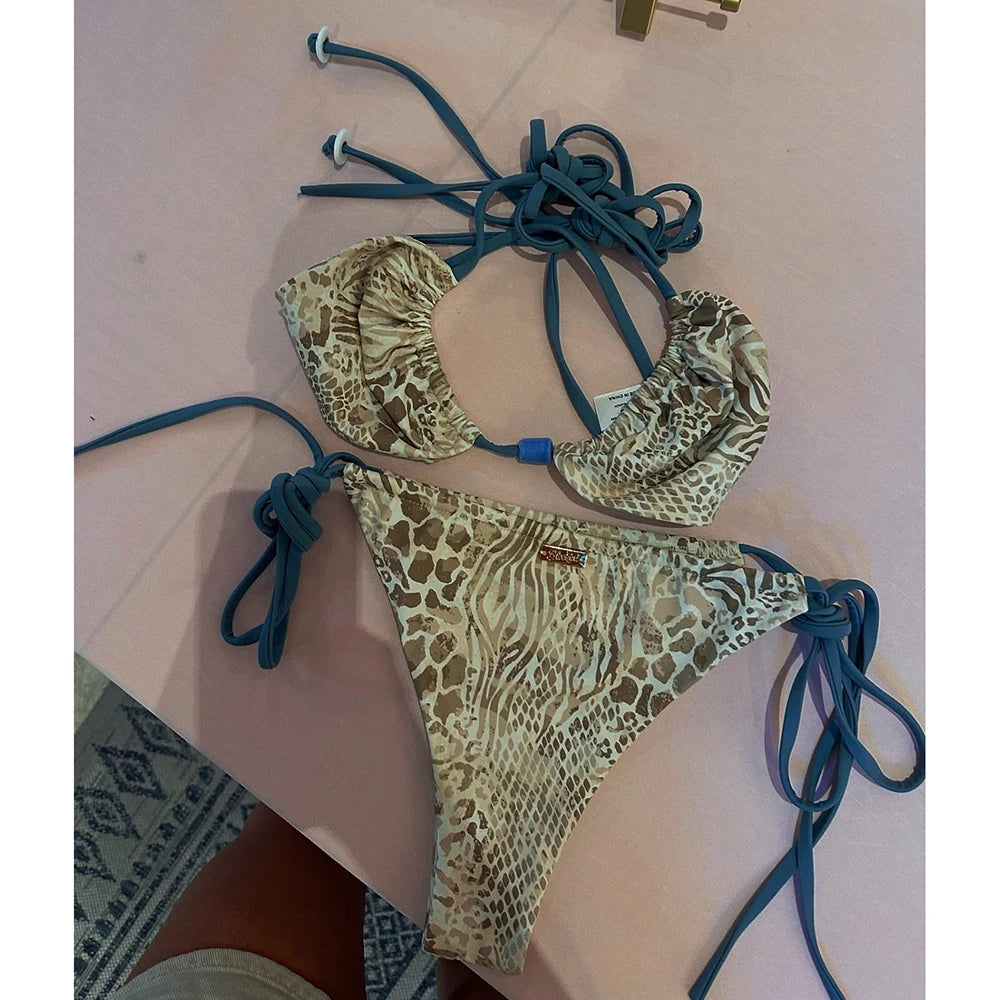 Swimsuit For Women Push Up Swimwear 2026 Bikinis SexyBikini Set Brazilian Biquini Print Bathing Suit Summer Beachwear Female