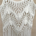 3 Colors Hollow Out Fringe Tassel Knitted Crochet Tunic Beach Cover Up Cover-ups Beach Dress Beach Wear Beachwear Female V3847