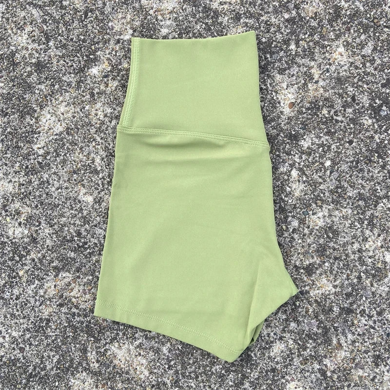 Solid Color High Waist Yoga Short Leg Women Fitness Sport ShortBike Soft Squatting Proof Comprehensive Training Jog Athletic