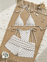 With Shorts Polka Dot Halter Mini Micro Thong Bikini Female Swimsuit Women Swimwear Three-pieces Bikini Set Bathing Suit Swim