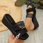 WomensSandals High Heeled Slippers Hollow Out Large Size Thick Soled Fish Mouth Sandals Non-Slip