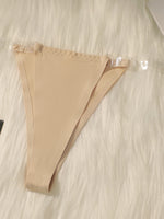 2pcs Women's sexy thong with low waist and seamless hollow out easy to wash and dry antibacterial underwear C678