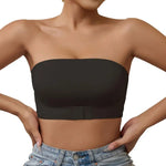 Women Strapless Bra Casual Front Closure Bra Non-Slip Wireless Bandeau Bra Lady Seamless Padded Tube Top Bralette Lady Underwear