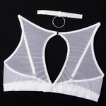 Toucheart 5-Pieces Erotic Lingerie Sexy Hip Skirt For Women Mesh Patchwork Hollow Out See-Through Lure Garters Underwear Suit