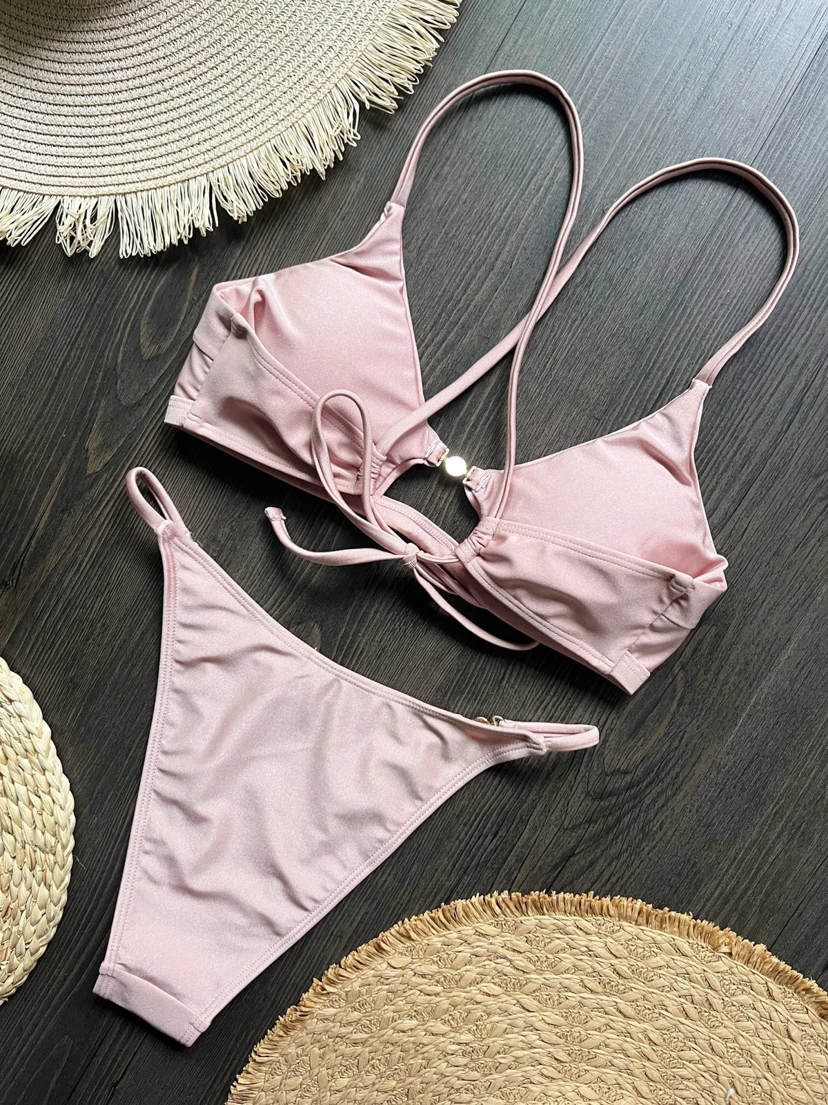 2026 Miyouj Push Up Bikinis New Two Piece Suit Bathsuit Sexy Bikini Sets Hollow Out Swimsuit String Bathwear Low Waist Swimwear