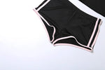 2026 New Women's Sexy Hot Girl Slim Fit Crop Top Shorts Set Solid Color Block High Waist Shorts Two Piece Outfit