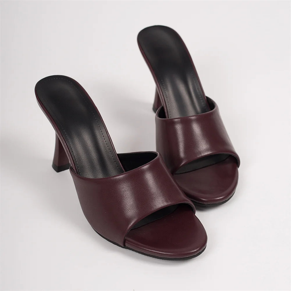 Big Size 42 Gold Sexy Slide Sandals Women Stiletto High Heel Party Slide Heels Backless High Heel Club Wedding Mules Shoes