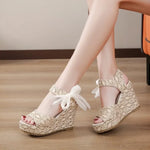 2026 Women's Wedges Sandals SummerMesh Peep Toe Platform High Heel Women Sandals