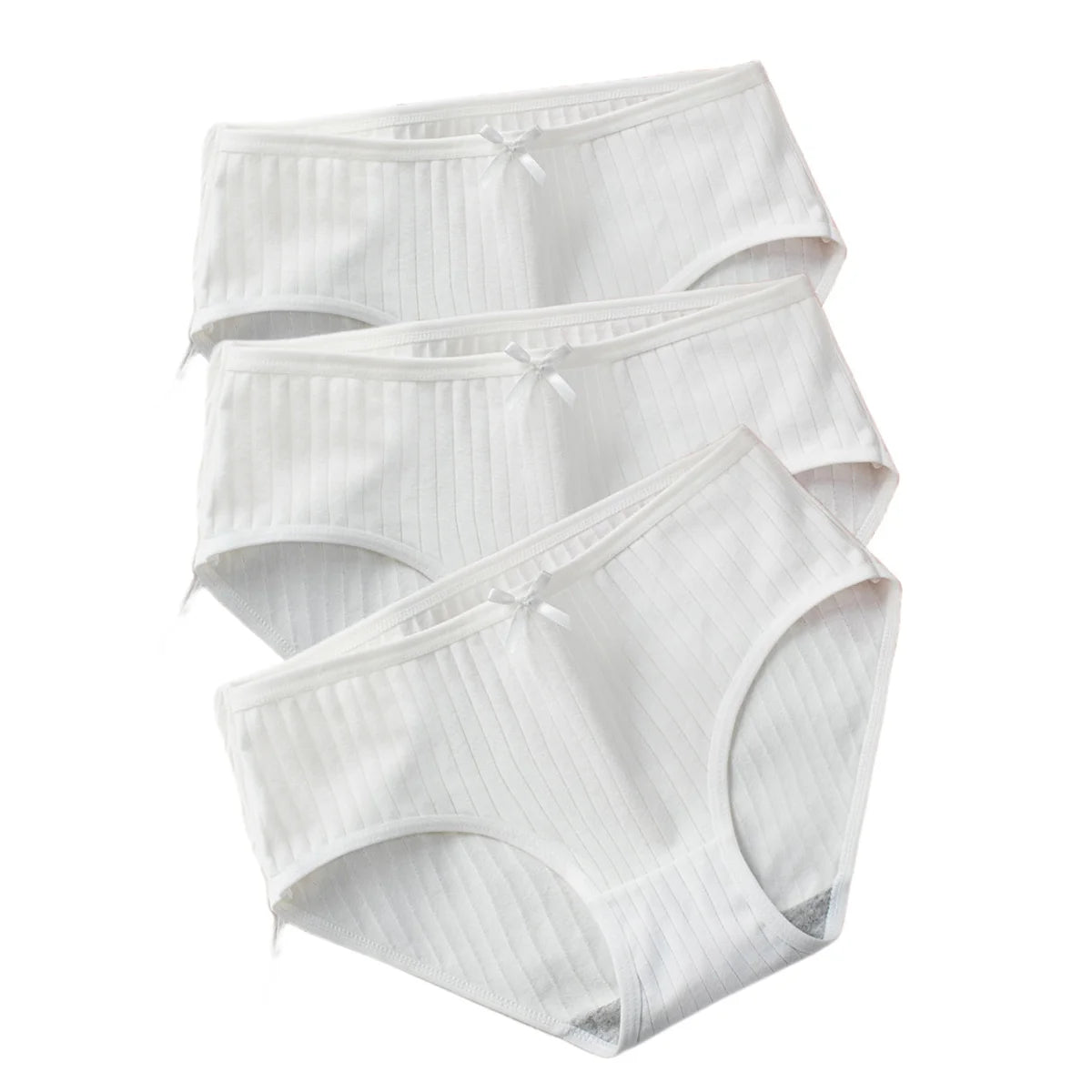 3Pcs/Set Cotton Panties Low Waist Briefs Solid Color Lingerie Women Underpants Comfy Breathable Underwear Intimates