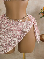 Vintage Pink Mesh Skirt 3 Piece Bikini Set Women Stone Strap Push Up Bra Triangle Swimsuit Holiday Bathing Suit Swimwear 2026