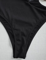 Metal Chain Ribbed Female Bandeau Swimsuit High Waist Bikini Women Swimwear Two-pieces Bikini set Asymmetric Bathing Suit Swim