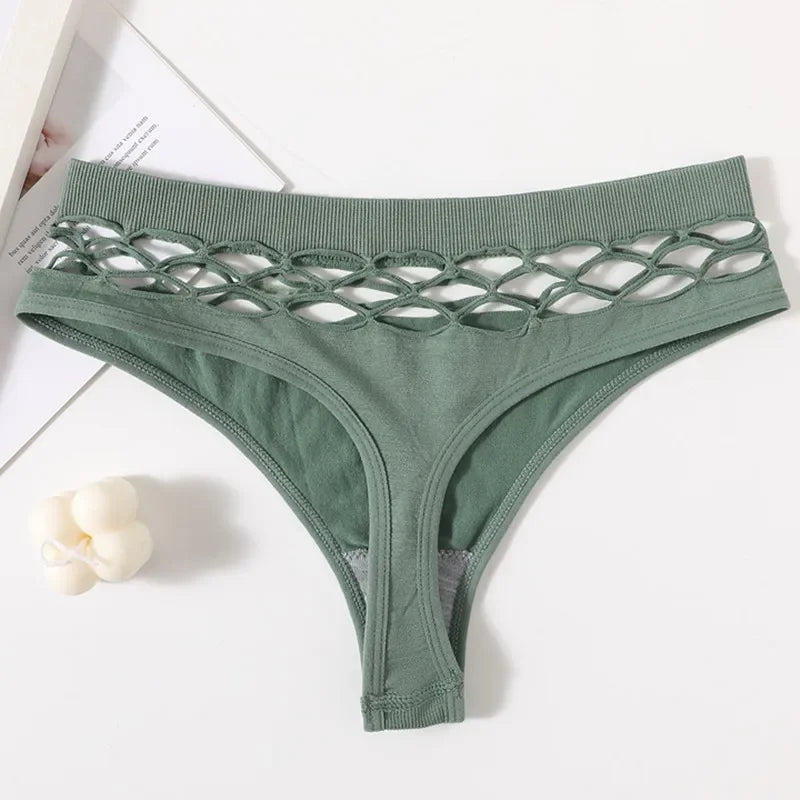 3Pcs/Set Sexy High Rise Panties Women Thongs Comfort G-String Underwear Sexy Lingerie Hollow Bottoms Female Underpants M-L