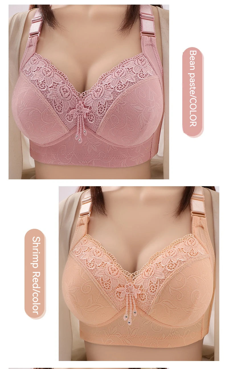 Womens Lace Bras Ultra-Thin Perspective Bralette Deep V Bra Sexy Lingerie Tops Plus SizeCup Mom's underwear active bra