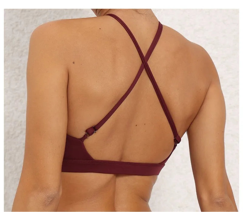 Women's Yoga Bra - Running Cross Back Breathable Naked Feel Sports Fitness Brafor Yoga Running Gym Top