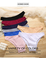 3Pcs Women's Cotton Seamless Briefs Intimates Women Sexy Panties Solid Color Breathable Underwear Female Low Waist Soft Lingerie