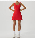 Tennis Fitness Dresses Women Fake Two Piece Sports Dress Outdoor Casual High ElasticityRunning Yoga Golf Mini Skirts