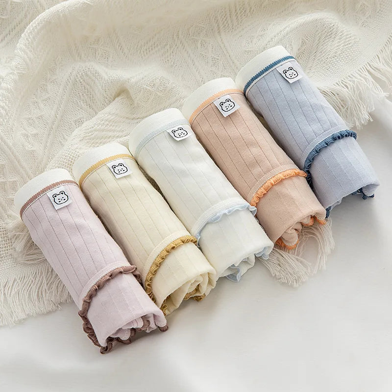 Cute Panties Women Cotton Briefs Breathable Underwear M-XL Lingerie Female Low-Rise Bow Underpants New