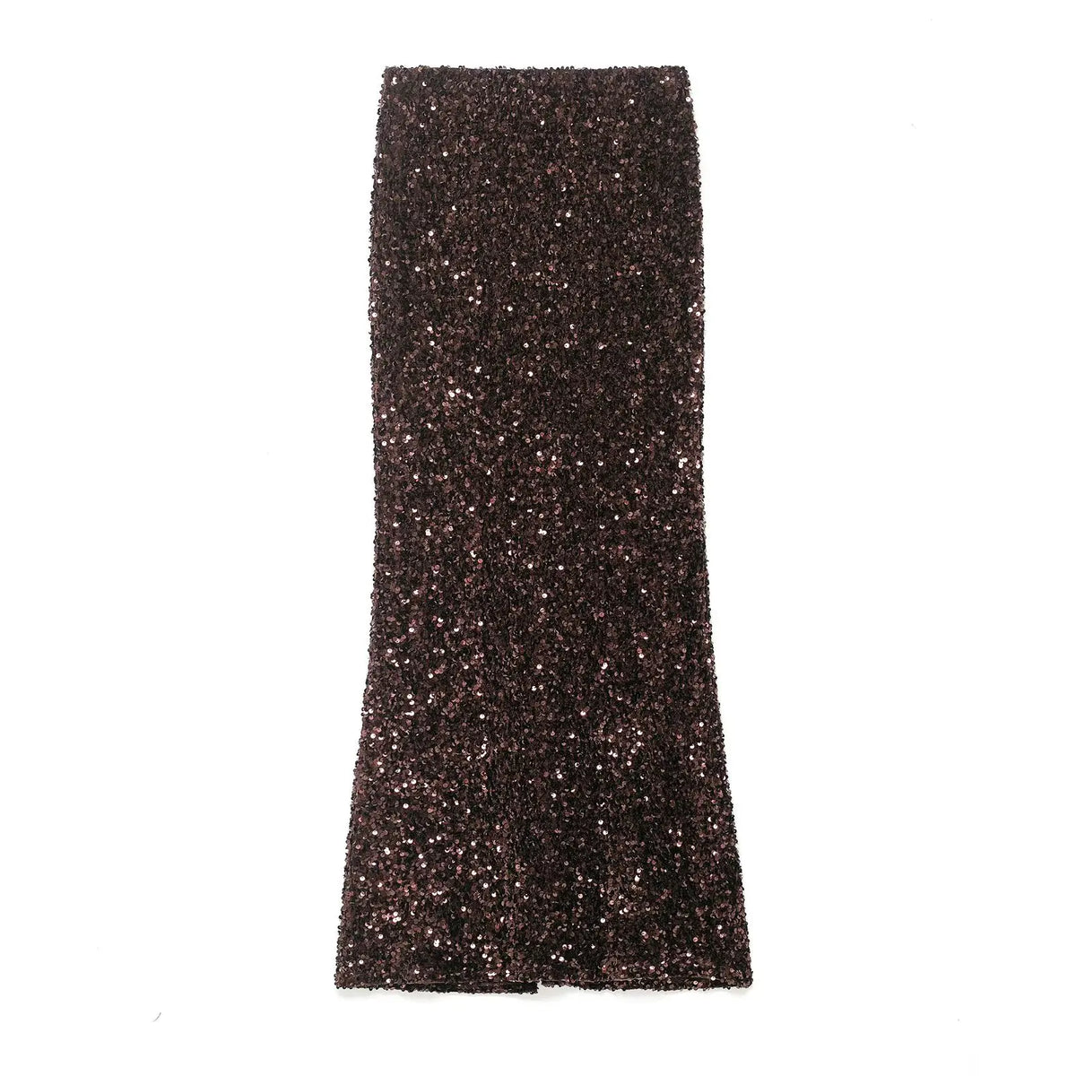 Women's Fashion Sequined Long Dress Womens Brown Sequin Mermaid Maxi Skirt High Waist Bodycon Flare Party Skirt Pure Desire N3OM