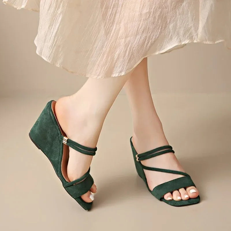 Summer Square Toe Sexy Comfortable Non-slip Wedge Sandals Fashion NewCasual Sandals for Women