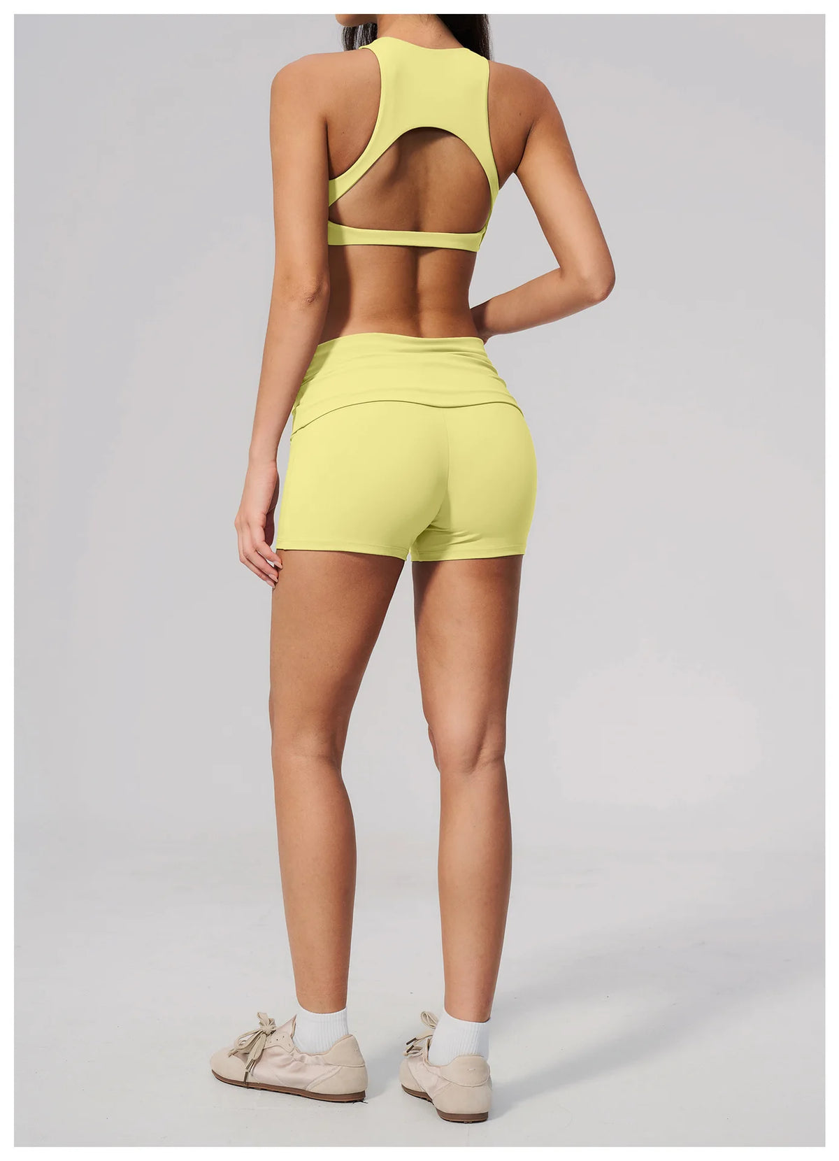 Tight Yoga Clothes Women Speed Drying Shock-absorbing Sports Vest Fitness Suits Outwear Gym Flip Waist Shorts Workout Clothes