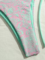 Sexy Pink Mesh Patchwork Bikinis Sets Women Push Up Bra Bandage Thong Swimsuit 2026 Summer Bathing Suit Holiday Micro Swimwear