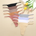 5PCS Seamless Thong Women Invisible Thin Strap Low Waist High Stretch Flexibility Panties Sexy Underwear Ladies Briefs T-back