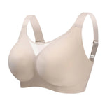 Women's Strapless Wire-free Mesh Bra Jelly-like Full Cup Bra with Side Support Comfortable and Beautiful Back Plus Up Bra