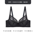 French Women's Push Up Hot Bra Unlined Lace Sheer Underwire Multiway Everyday Bra Polka Dot Unlined Minimizer 2024 OWD6103