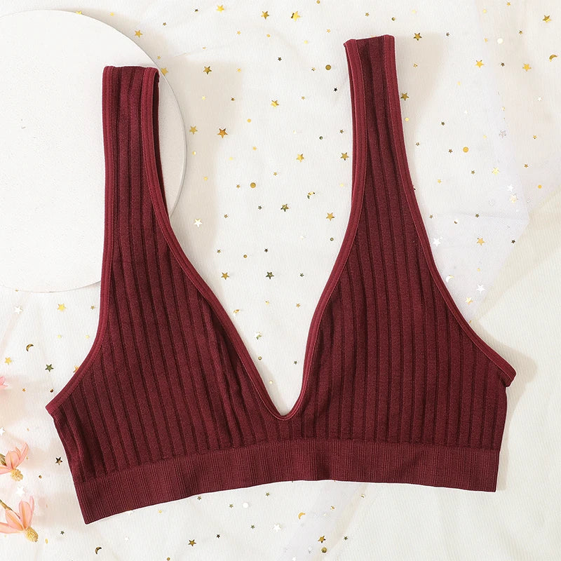 Seamless Tube Top Push-up Bras for Women Deep V Neck Underwear Low Back Brassiere Unlined Sexy Lingerie Crop Top Women Bralette