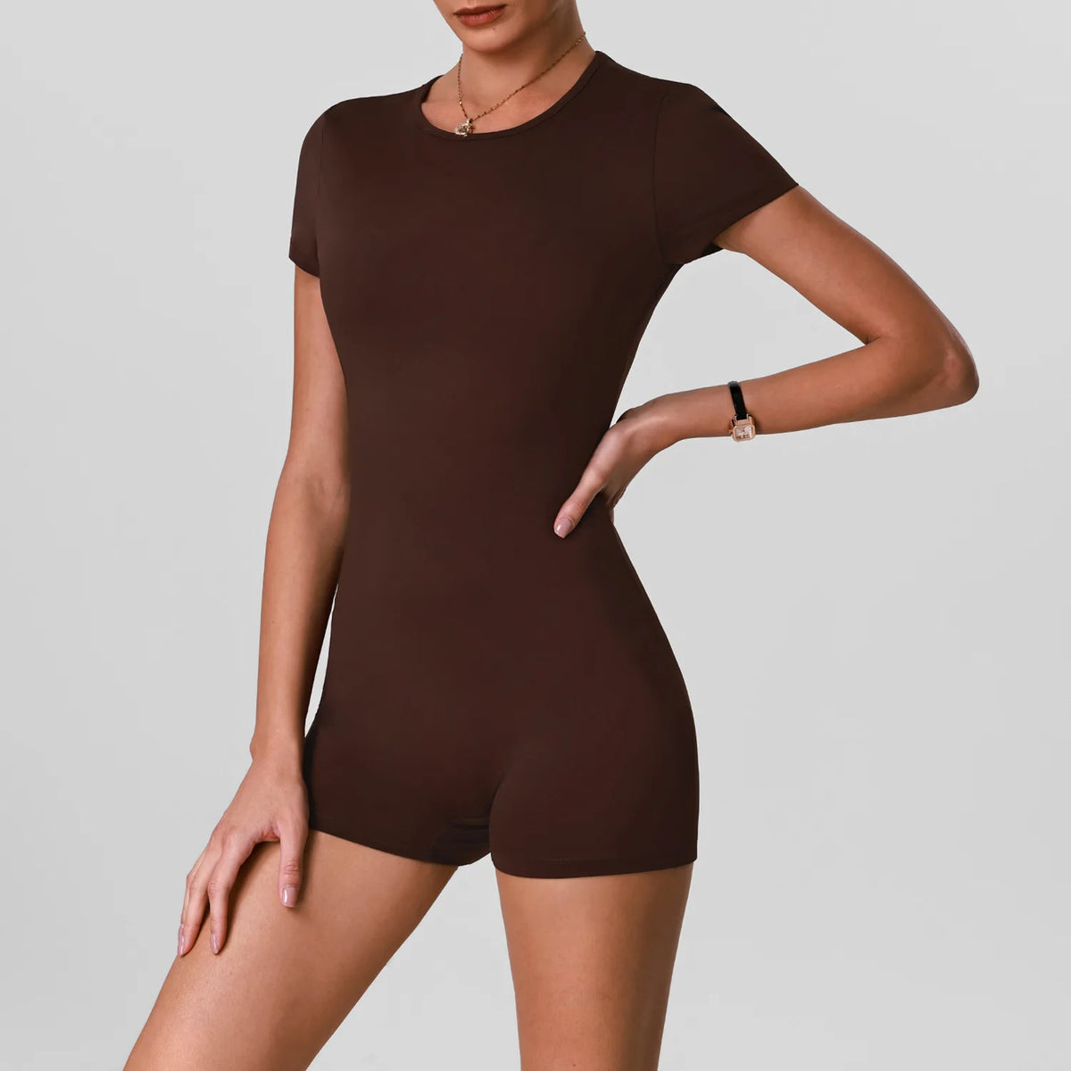 Butt Lifting One Piece Body Shaping Yoga Jumpsuit Women Short Sleeve Hollow Out Backless Bodycon Shorts Sports Suit Workout Wear