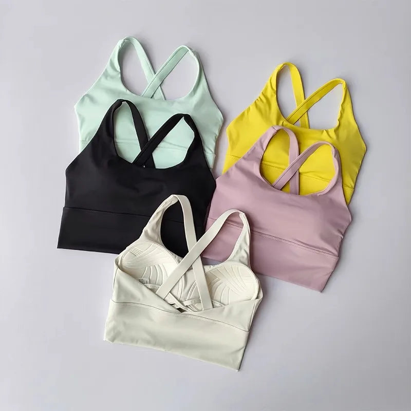 Women's Shock-Absorbing Yoga Sports Bra Summer Fitness Gathered Breasts Accessory Breathable Comfortable Yoga Sports Bra