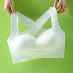 M-6XL Vest Women Seamless Underwear 2 In 1 Solid Adjustable Underwireless Bra Front Buckle Sexy Latex Shapers Humpback Corrected