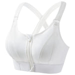 Aiithuug Sexy Zip Front Closure Strappy Criss Cross Yoga Bra Women's Padded Shockproof Gathered Seamless Wireless Sport Gym Bras