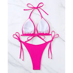 7 Colors Brazilian Halter Bikini Female Swimsuit Women Swimwear Two-Pieces Bikini Set Padded Bather Bathing Suit Swim V3536A