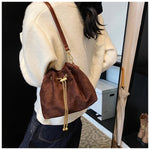 2026 Soft Commuting Crossbody Bags Faux Suede Sewing Hot Sale Bags for WomenThread Solid Color String Women's Handbags