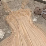 Spring Nightdress WomenLace Sweet Nightgown Home Dress Pajamas Summer Girl Princess Style Soft Sleepwear Nightwear Outwear