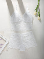Hot sexy lingerie set Women's Wireless camisole sexy Bras Elegant floral lace sheer bra Cutout lace breathable Women's Panties