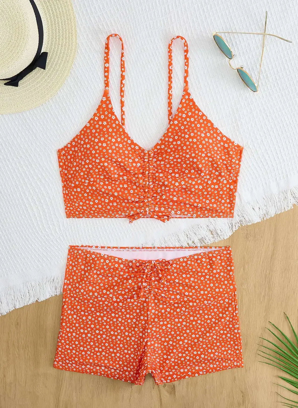 Sexy High Waist Bikini Shorts 2026 Women Swimsuit Two Pieces Swimwear Female Bikinis Set Floral Bathing Suits Brazilian Biquini