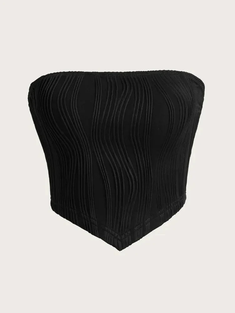 Sexy Off The Shoulder Tube Top Women Summer 2024 Solid Rib Knit Strapless Sleeveless Backless Crop Top Streetwear Y2K