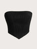 Sexy Off The Shoulder Tube Top Women Summer 2024 Solid Rib Knit Strapless Sleeveless Backless Crop Top Streetwear Y2K
