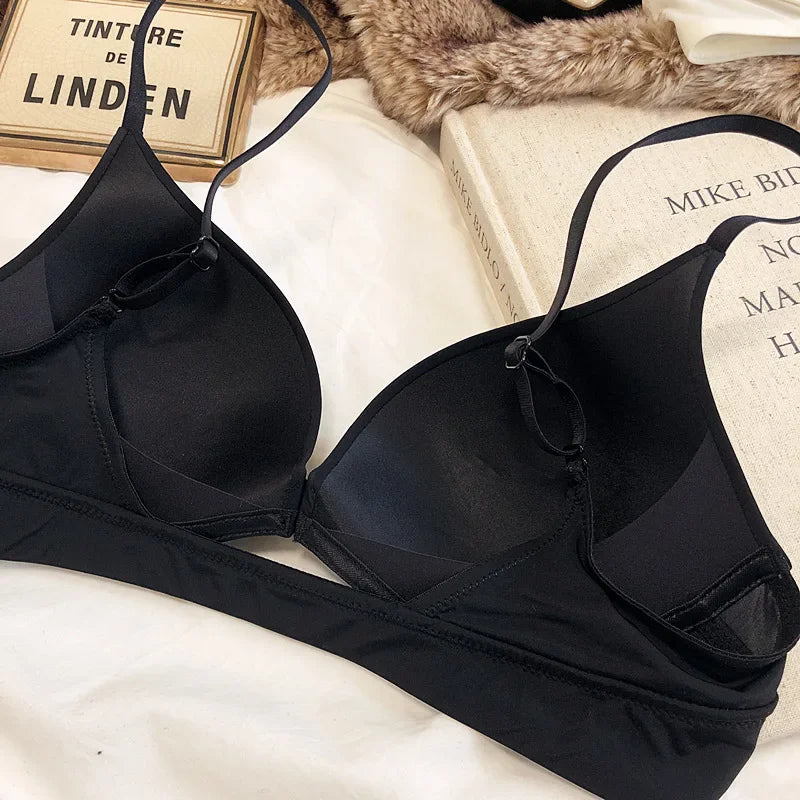MOYISU Sexy Wireless Minimizer Bra - Seamless Backless Bralette for Large Chest, Anti Sagging Front Closure Breathable Comfort